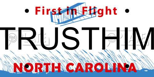 TRUSTHIM North Carolina License Plate