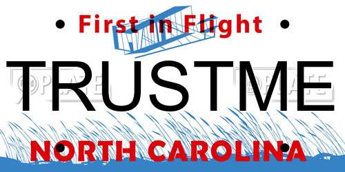 TRUSTME North Carolina License Plate