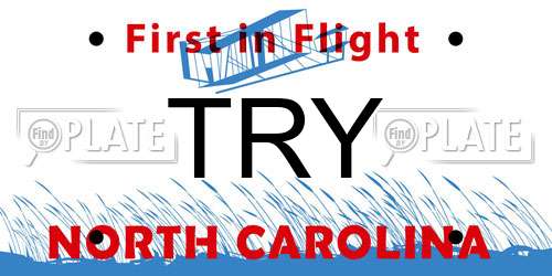 TRY North Carolina License Plate