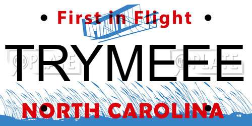 TRYMEEE North Carolina License Plate