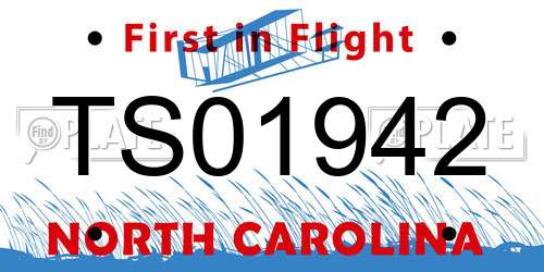 TS01942 North Carolina License Plate