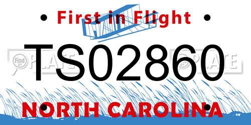 TS02860 North Carolina License Plate