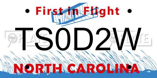 TS0D2W North Carolina License Plate