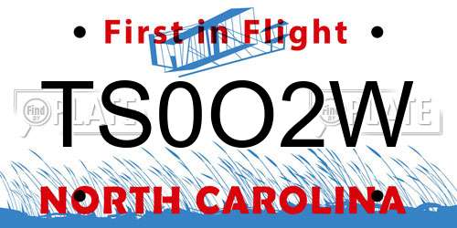 TS0O2W North Carolina License Plate