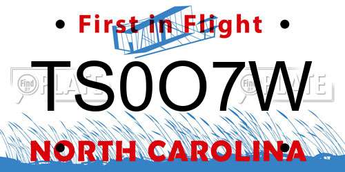 TS0O7W North Carolina License Plate