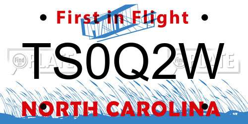 TS0Q2W North Carolina License Plate
