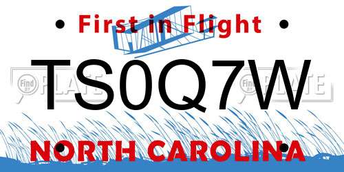 TS0Q7W North Carolina License Plate