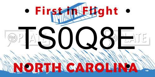 TS0Q8E North Carolina License Plate