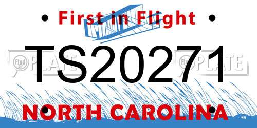 TS20271 North Carolina License Plate