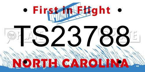 TS23788 North Carolina License Plate