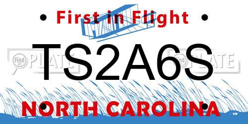 TS2A6S North Carolina License Plate