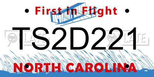 TS2D221 North Carolina License Plate