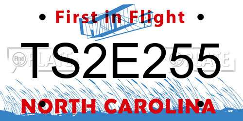 TS2E255 North Carolina License Plate