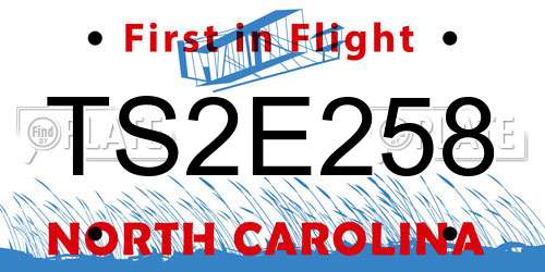 TS2E258 North Carolina License Plate