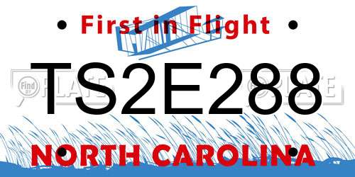 TS2E288 North Carolina License Plate