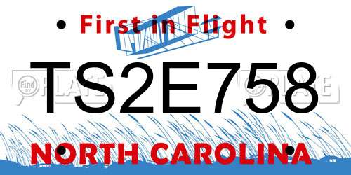 TS2E758 North Carolina License Plate