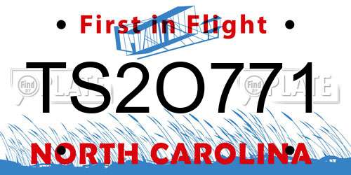 TS2O771 North Carolina License Plate