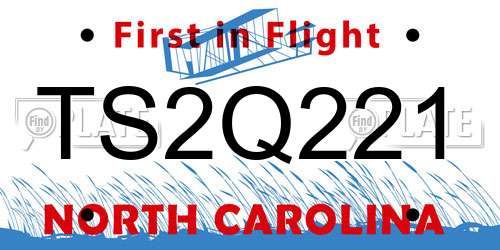 TS2Q221 North Carolina License Plate