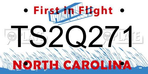 TS2Q271 North Carolina License Plate