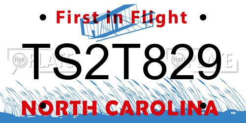 TS2T829 North Carolina License Plate