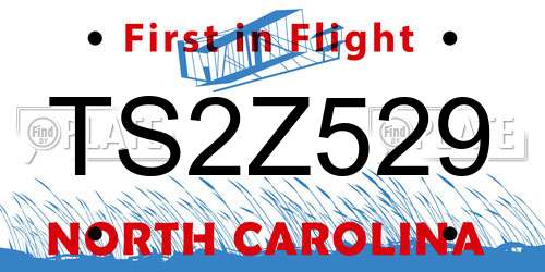 TS2Z529 North Carolina License Plate