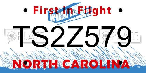 TS2Z579 North Carolina License Plate