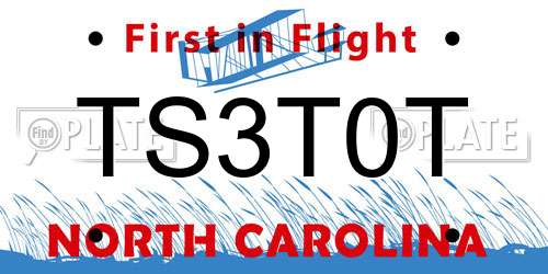 TS3T0T North Carolina License Plate