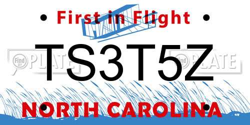 TS3T5Z North Carolina License Plate