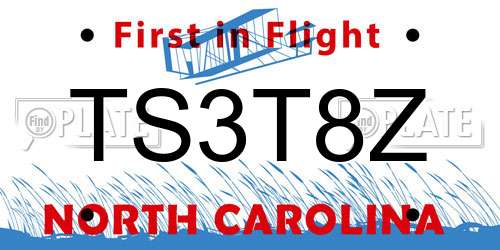 TS3T8Z North Carolina License Plate