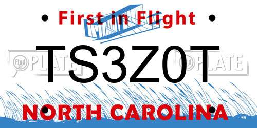 TS3Z0T North Carolina License Plate