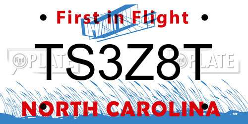 TS3Z8T North Carolina License Plate