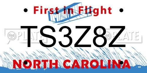 TS3Z8Z North Carolina License Plate