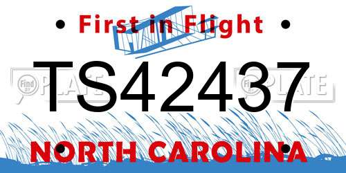 TS42437 North Carolina License Plate