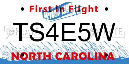 TS4E5W North Carolina License Plate