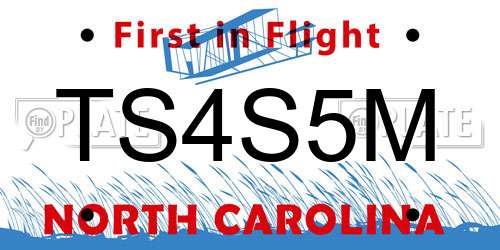TS4S5M North Carolina License Plate