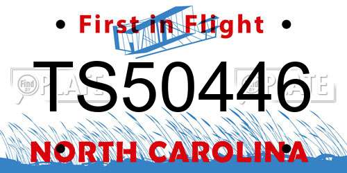 TS50446 North Carolina License Plate