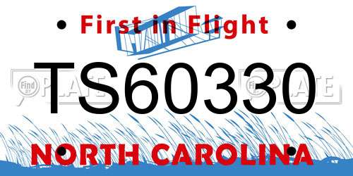 TS60330 North Carolina License Plate