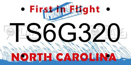 TS6G320 North Carolina License Plate
