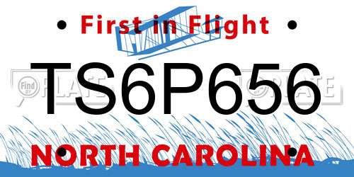 TS6P656 North Carolina License Plate