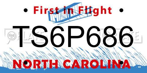 TS6P686 North Carolina License Plate