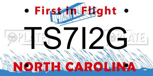 TS7I2G North Carolina License Plate