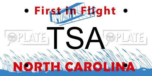 TSA North Carolina License Plate