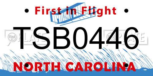 TSB0446 North Carolina License Plate