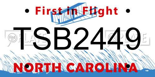 TSB2449 North Carolina License Plate