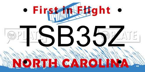 TSB35Z North Carolina License Plate
