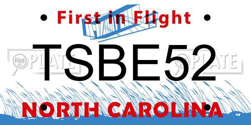 TSBE52 North Carolina License Plate