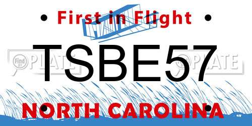 TSBE57 North Carolina License Plate