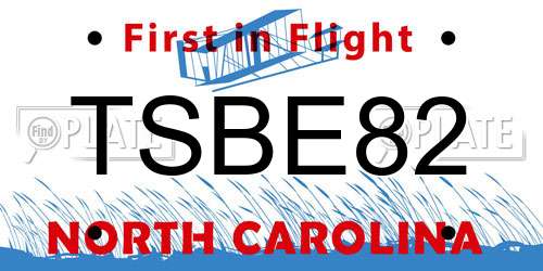 TSBE82 North Carolina License Plate
