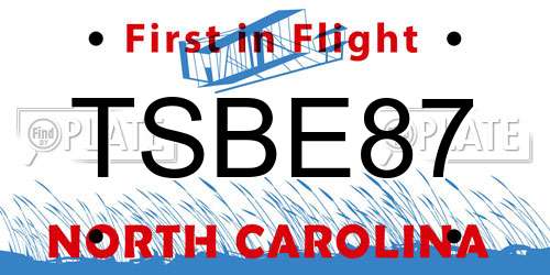 TSBE87 North Carolina License Plate