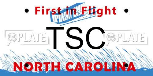 TSC North Carolina License Plate
